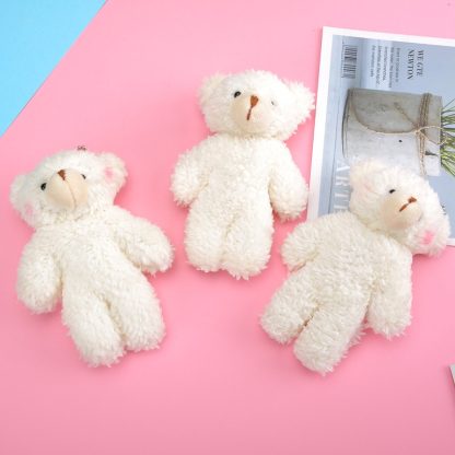 3pcs Pearl Velvet Bear Plush Keychain Toy Pendant(12cm) - Image 2