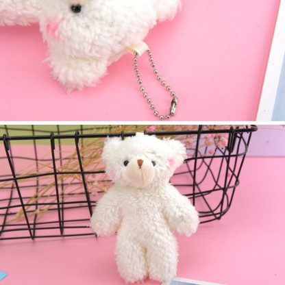 3pcs Pearl Velvet Bear Plush Keychain Toy Pendant(12cm) - Image 3