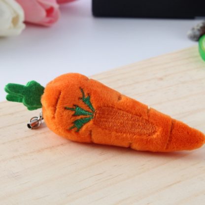 5pcs Cute Fruit And Vegetable Plush Bag Pendant Key Chain, Size: 10cm(Carrot)