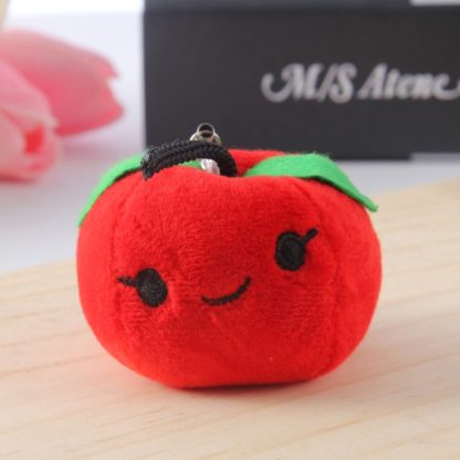 5pcs Cute Fruit And Vegetable Plush Bag Pendant Key Chain, Size: 10cm(Apple)