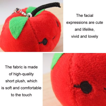 5pcs Cute Fruit And Vegetable Plush Bag Pendant Key Chain, Size: 10cm(Pink Strawberry) - Image 3