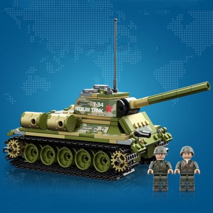 22008 T-34 CAYI Tank Model Assembled Puzzle Building Blocks Children Toys