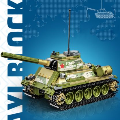 22008 T-34 CAYI Tank Model Assembled Puzzle Building Blocks Children Toys - Image 2