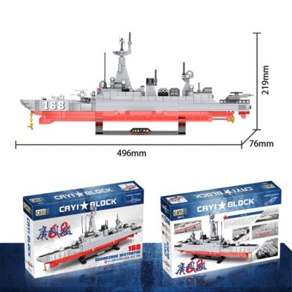 22012 CAYI Aircraft Carrier Model Building Blocks Small Particle Assembly Puzzle Toys - Image 3