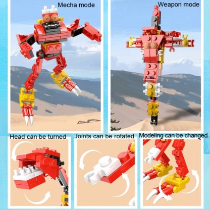 1601A Tyrannosaur CAYI 3 In 1 Mecha Dinosaur Small Particles Puzzle Building Blocks Children Toys - Image 3