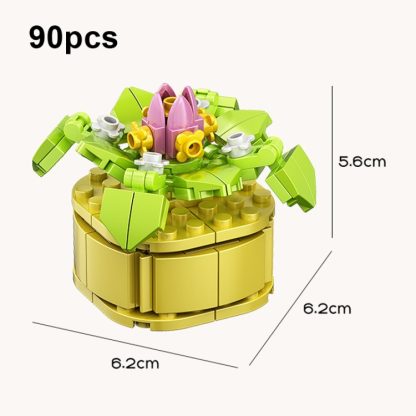 13001 CAYI Succulent Potted Plant Small Particle Puzzle Building Block Toy - Image 2