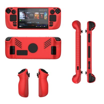 For Steam Deck V3 Non-slip Silicone Protective Case for Pocket Consoles(Red)