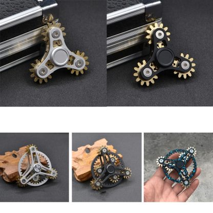 Four Gear Upgraded Version Ink Blue Linkage Fidget Spinner Decompression Toy - Image 2