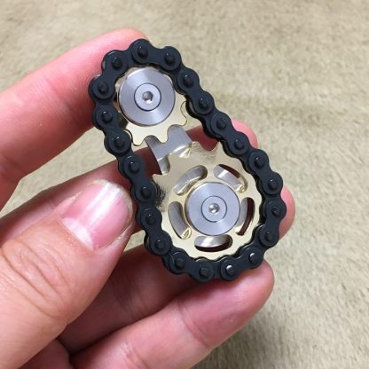 Black Chain Gyro Fingertip Gyro EDC Metal Toy Gear Sprocket Flywheel, Color: Gold Plated