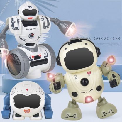 Intelligent Early Education Sound and Light Mechanical Robot Toys, Color: 1 Blue - Image 2