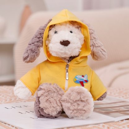 Cute Dressing Teddy Plush Toys Decorative Gift Plush Doll, Color: Yellow Jumpsuit