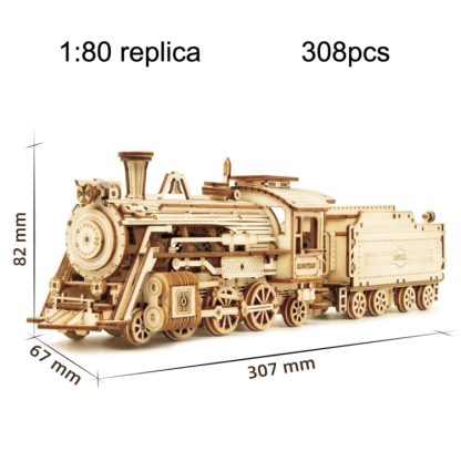 MC501 Steam Train 3D Three -Dimensional Puzzle Board Children Wood Puzzles Model - Image 2