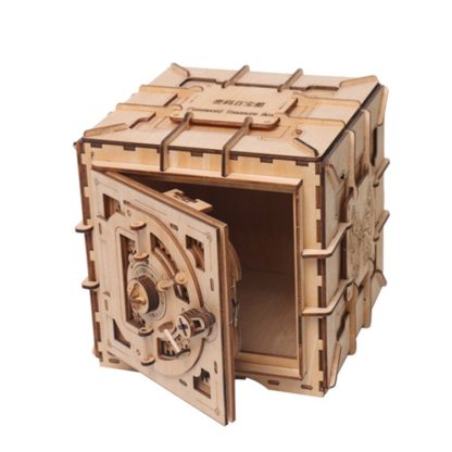 Wooden Puzzle Toy 3D Puzzle Assembly Box DIY Gift Desktop Ornaments, Style: Square Password Box