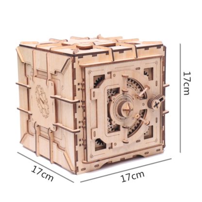 Wooden Puzzle Toy 3D Puzzle Assembly Box DIY Gift Desktop Ornaments, Style: Square Password Box - Image 2