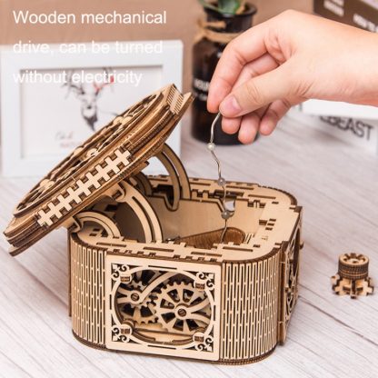 Wooden Puzzle Toy 3D Puzzle Assembly Box DIY Gift Desktop Ornaments, Style: Jewelry Box - Image 2