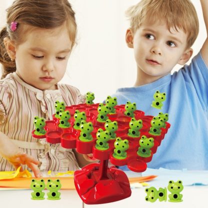 Children Stacking Fun Double Interactive Balance Top Tower, Style: English Color Box Balance Tree