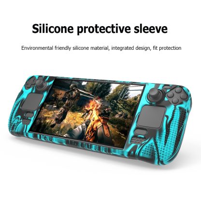 For Steam Deck Game Console Non-slip Silicone Case(Camouflage Green) - Image 3