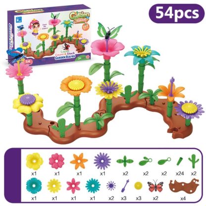 54pcs/set Children Intellectual Development DIY Assembly Flower Arrangement Toys