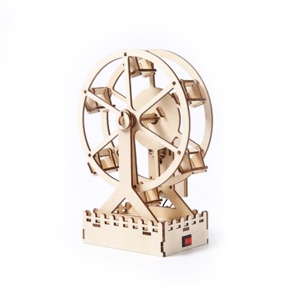 Wooden Mechanical Puzzle Toys Science Electric Assembling Toys ,Style: Ferris Wheel