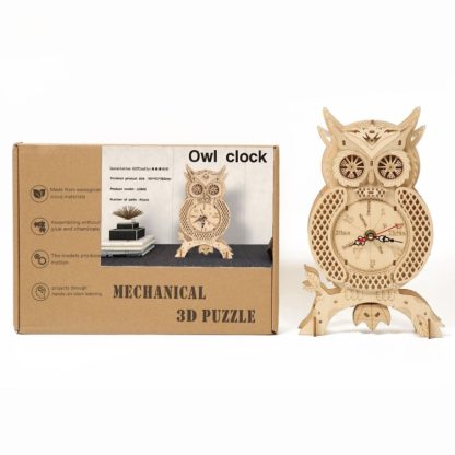 Owl Clock 3D Wooden Puzzle Toys DIY Handmade Ornaments - Image 2