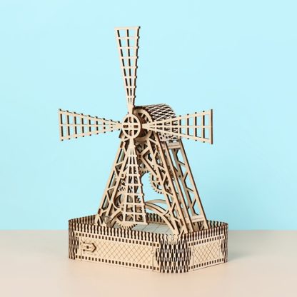 Windmill 3D Wooden Puzzle Toys DIY Handmade Ornaments - Image 2