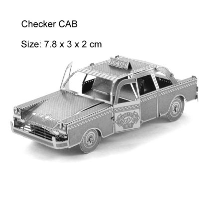 Taxi 3D Three-dimensional Metal Car Assembly Model DIY Puzzles Toy - Image 2