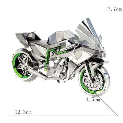 H2R Motorcycle 3D Three-dimensional Metal Car Assembly Model DIY Puzzles Toy - Image 2