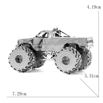 Monster Truck 3D Three-dimensional Metal Car Assembly Model DIY Puzzles Toy - Image 2