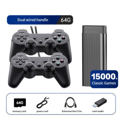 H9 Aluminum Alloy Household Double Battle Video Game Console, Style: 64G Cable 15888 Game - Image 2