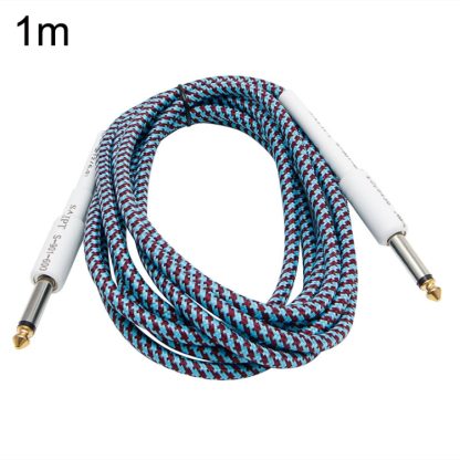 JT001 Male To Male 6.35mm Audio Cable Noise Reduction Folk Bass Instrument Cable, Length: 1m(Blue)