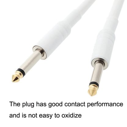 JT001 Male To Male 6.35mm Audio Cable Noise Reduction Folk Bass Instrument Cable, Length: 2m(White) - Image 3