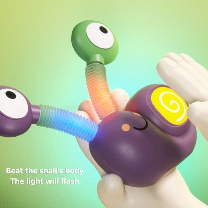 Telescopic Tube Snail Children Decompression Toy, Color: With Light Perple - Image 3