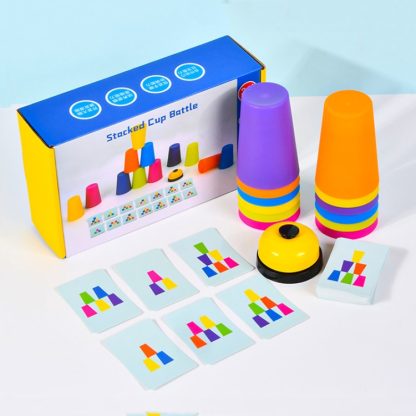 Mixed Colors Quick Stack Cups Speed Training Sports Stacking Cups With Card,Spec: Double  Person