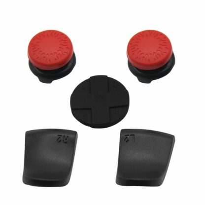 For Sony PS5 PS5309 5 In 1 L1 / R1 Lengthened Key Cross Increase Key Game Handle Increase Case(Black Red) - Image 2