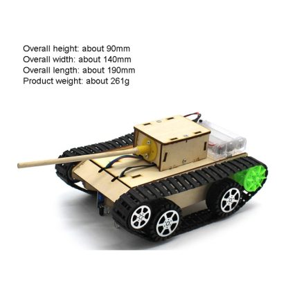 Wooden Electric Simulation Crawler Tank DIY Toy Assembly Model,Spec:  No. 4 Follow The Black Line - Image 3