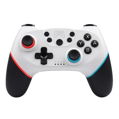 For Nintendo Switch Pro Wireless Bluetooth Handle with Macro Programming & Somatosensory Wake-up(White Red Blue)