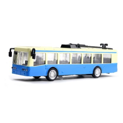 1:87 Simulation Alloy School Bus Model With Light and Sound Effects(Blue)