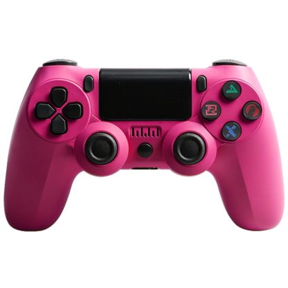 For PS4 Wireless Bluetooth Game Controller With Light Strip Dual Vibration Game Handle(Rose Red)