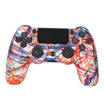 For PS4 Wireless Bluetooth Game Controller With Light Strip Dual Vibration Game Handle(Line)