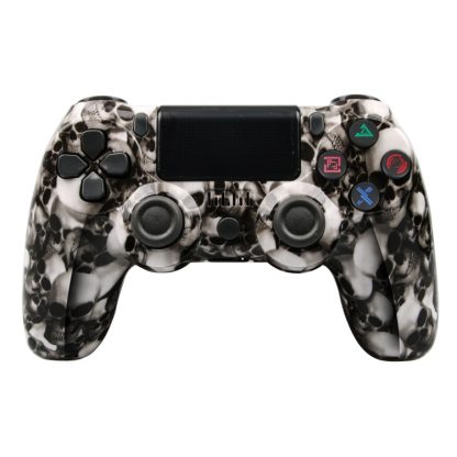 For PS4 Wireless Bluetooth Game Controller With Light Strip Dual Vibration Game Handle(Skeleton)