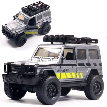 1:36 Simulation Off-Road Alloy Car Model Double Open Door Children Toy Car(Modified Version Silver)