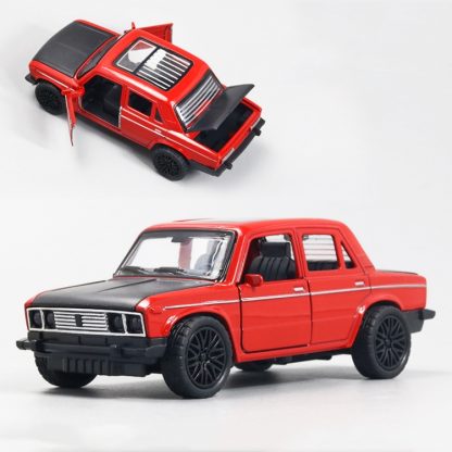 1:36 Alloy Car Model Three Open Door Small Car Toys Cake Ornaments(Red)