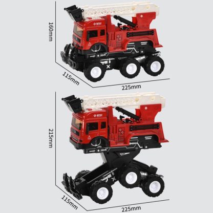 Simulation Impact Transformed Car Children Alloy City Rescue Series Toy Car(Fire Truck) - Image 2