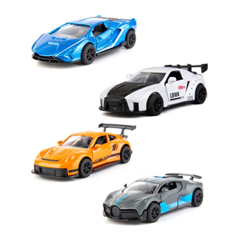320-1 4pcs/set 1:60 Alloy Car Toy 3 Open Doors Back Force Sports Car Model