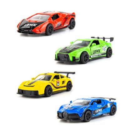 320-3 4pcs/set 1:60 Alloy Car Toy 3 Open Doors Back Force Sports Car Model