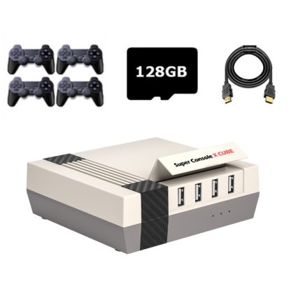 Super Console X Cube Wireless Retro TV Video Game Console Built-in 50+ Emulators 128G 410000+ Games 4 Handles(EU Plug)