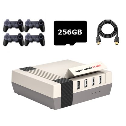 Super Console X Cube Wireless Retro TV Video Game Console Built-in 50+ Emulators 256G 50000+ Games 4 Handles(EU Plug)