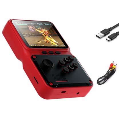 Singles 8-bit 3.0 inch Rocker Arcade Handheld Game Console Built-in 500 Games, Support AV Output(Red)