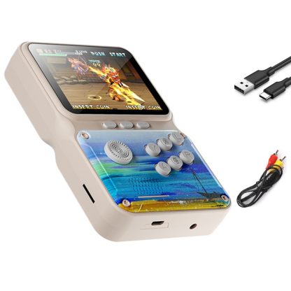 Singles 8-bit 3.0 inch Rocker Arcade Handheld Game Console Built-in 500 Games, Support AV Output(Lotus Color)