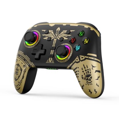 Wireless Bluetooth Somatosensory Vibration Gamepad for Nintendo Switch/Switch PRO, Color: Black Gold